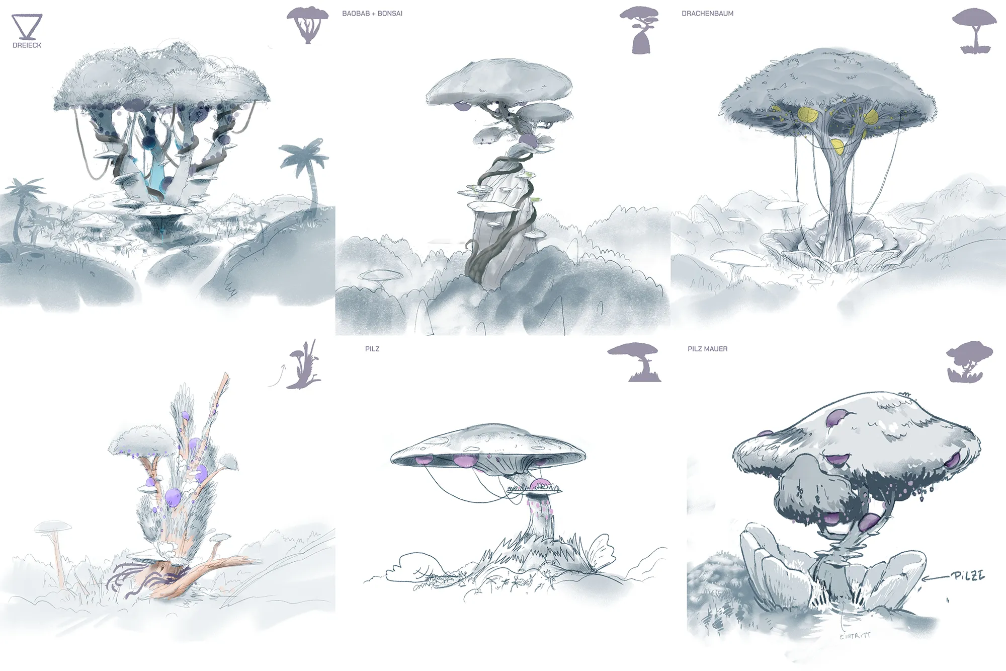 VR Tribes - Forest Village sketches